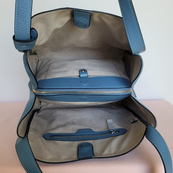 KATE SPADE Knott LARGE Pebbled Leather & Suede Shoulder Bag-Manta Blue⭐ - Picture 14 of 16